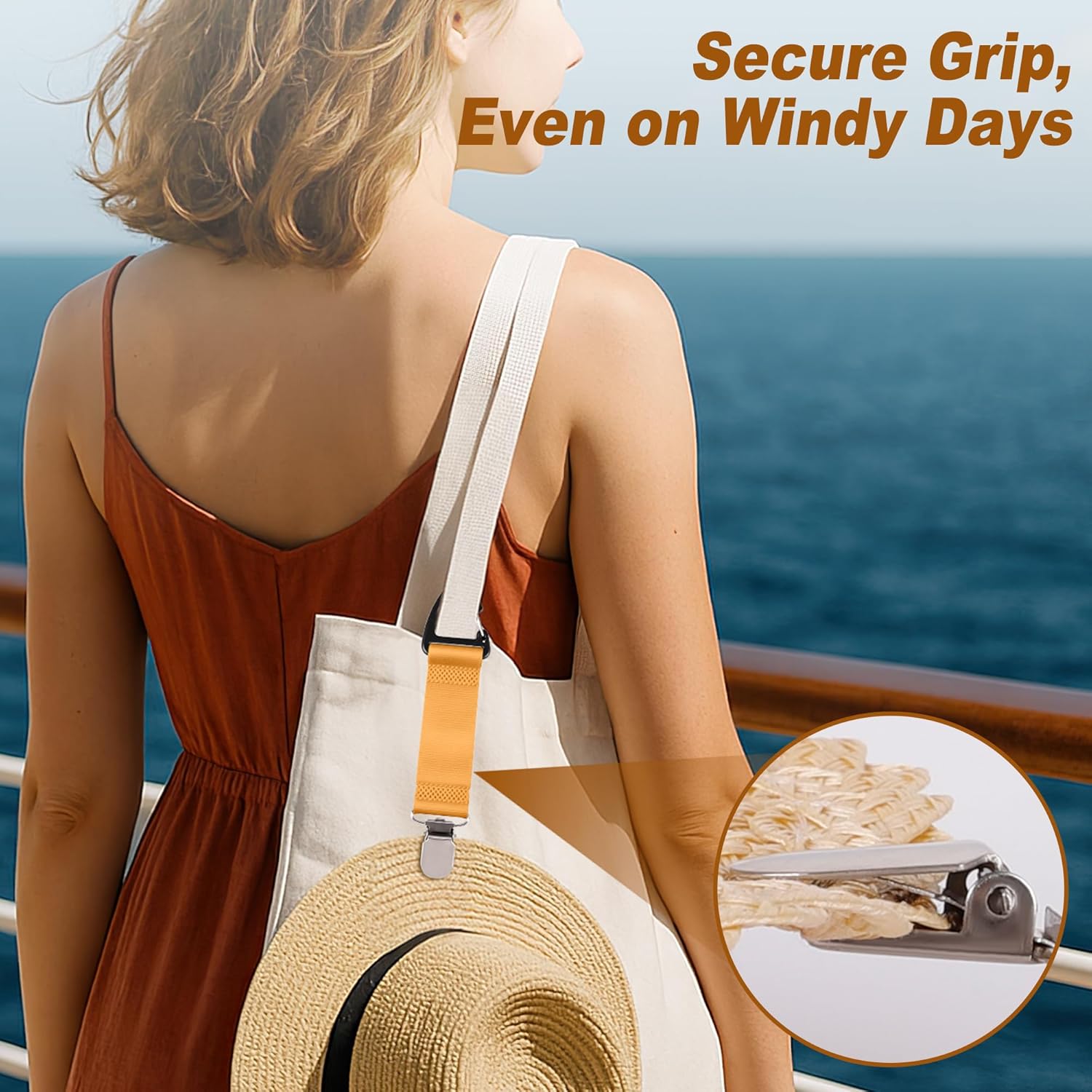 6 Pcs Hat Clip for Travel on Bag, Beach Vacation/Cruise Essentials Hats Holder, Strong Grip Space-saving Hat Clips Travel Accessories for Women/Family - Image 4