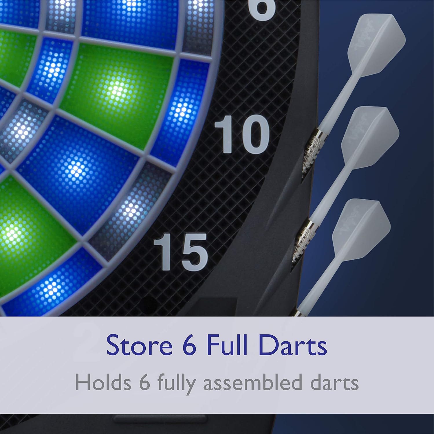 Viper Ion Electronic Dartboard, Illuminated Segments, Light Based Games, Green and Blue Segment Colors, Ultra Thin Spider to Increased Scoring Area - Image 11