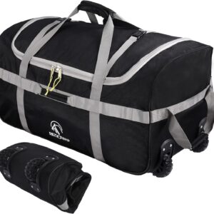 REDCAMP 85L/120L/140L Foldable Duffle Bag with Wheels, Large Travel Duffel Bag