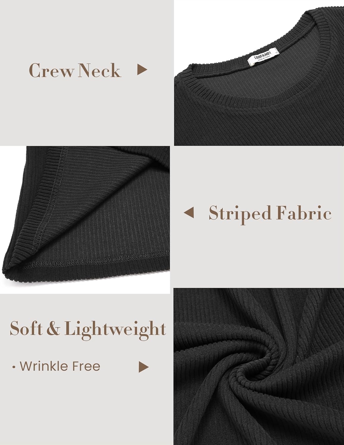 COOFANDY Mens Long Sleeve Shirts Thermal T-Shirt Slim Fit Crewneck Sweater Knitted Pullover Shirt - Image 4