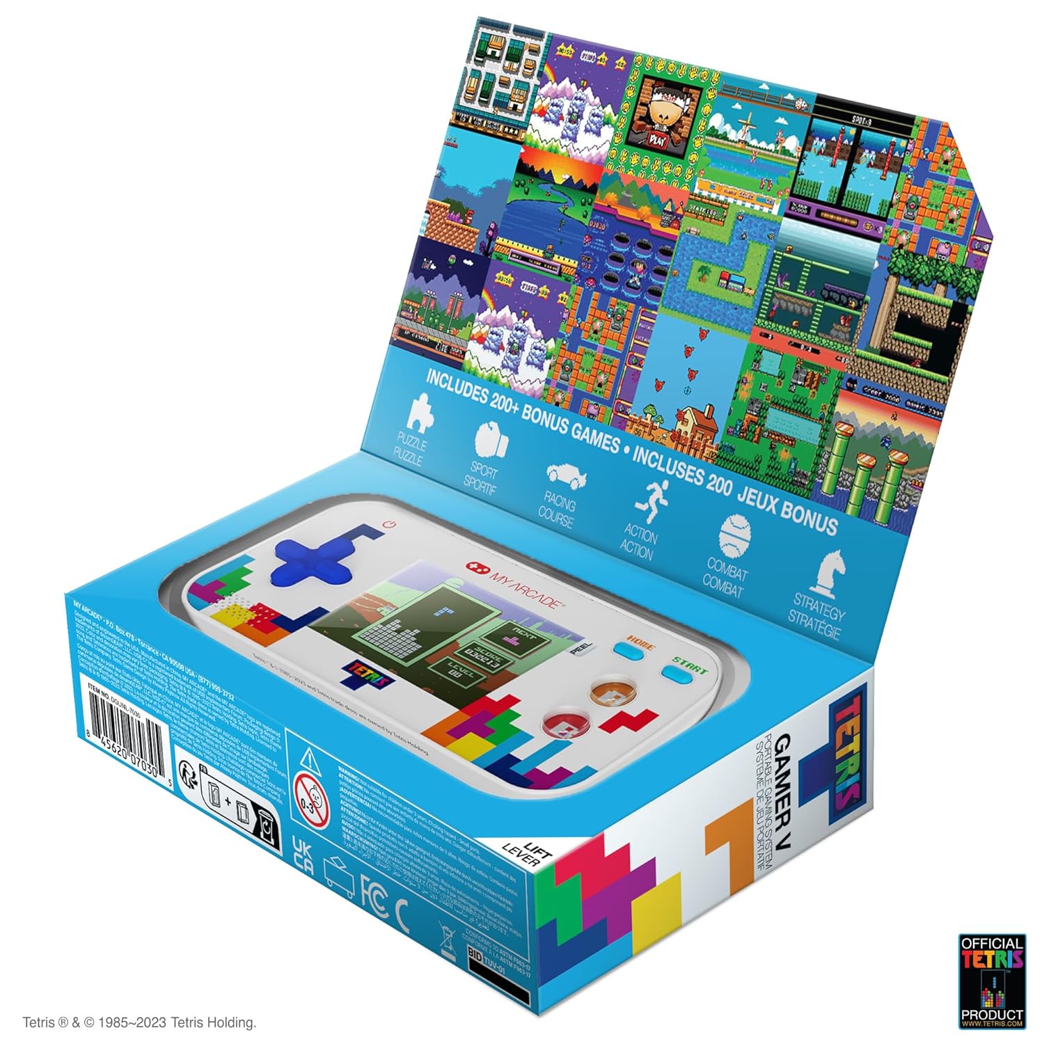 My Arcade Tetris Gamer V: Puzzle Games, Officially Licensed Portable Handheld Game with 201 Games, 2.5" Full Color Screen, Pocket Size - Image 3