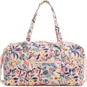 Vera Bradley Cotton Large Travel Duffel Bag, Paradise Coral