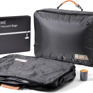 Apex Series Vacuum Bags for Travel Luggage with Wireless Pump, 180° Open, Reusable Compression Bags for Carry On Suitcases and Backpack, Vacuum Seal Packing cube for Cloth (2Large+Pump)