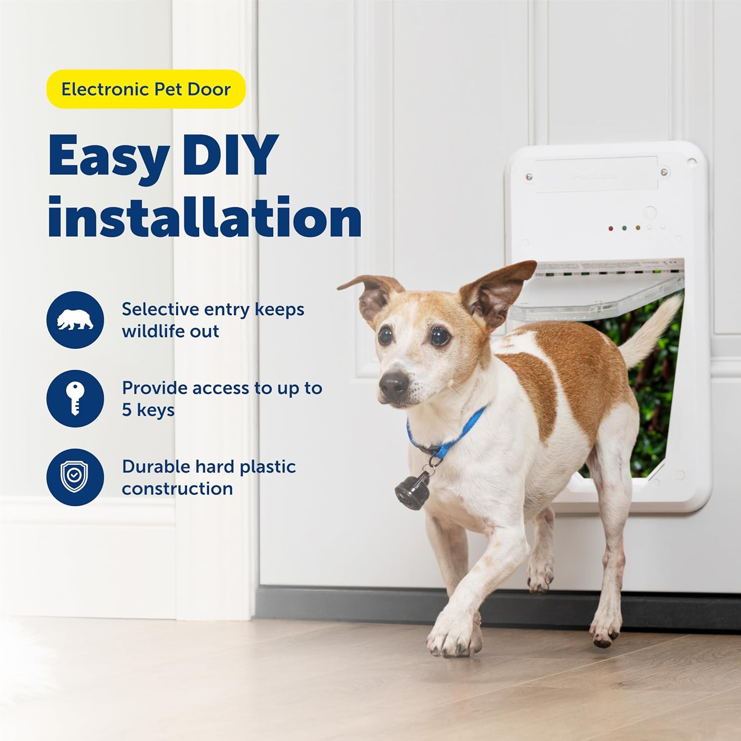 PetSafe Electronic Pet Door - Rust-Proof Programmable Smart Collar-Activated Dog or Cat Entry - Easy Installation & Space-Saving Design - Small - Fits Pets Up to 15 lb - Image 2