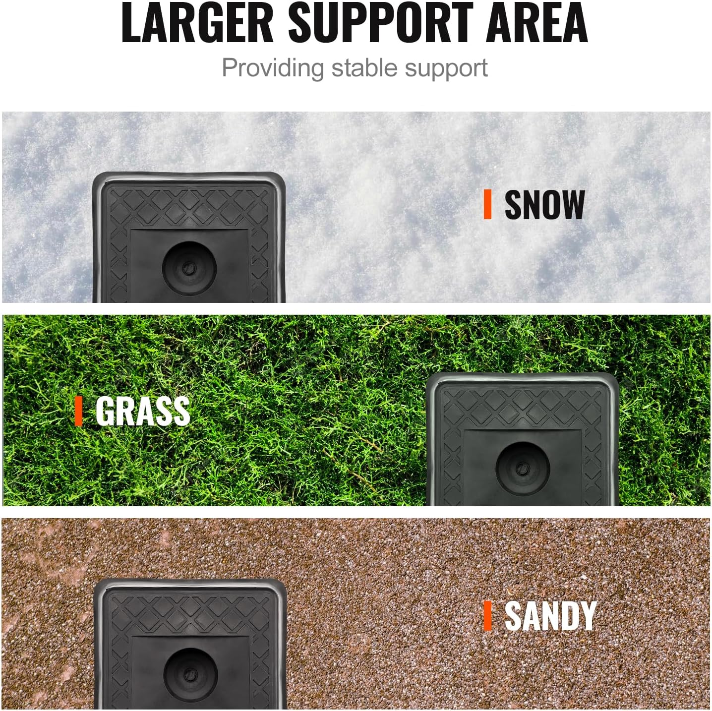 VEVOR Trailer Jack Block, 6000 lbs Capacity per RV Leveling Block, Polypropylene RV Camper Stabilizer Blocks, RV Travel Accessories Use for Any Tongue Jack, Post, Foot, 5th Wheels, 4-Pack - Image 4