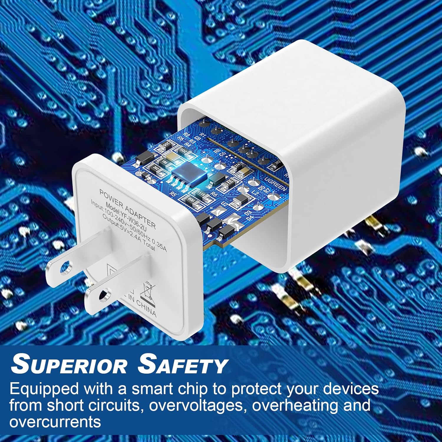 6Pack USB Wall Charger, iGENJUN 2.4A Dual USB Port Cube Power Plug Adapter Fast Phone Charger Block Charging Box Brick for iPhone 17/17 Pro/17 Pro Max/16, Samsung Galaxy, Pixel, LG, Android-Colorful - Image 2