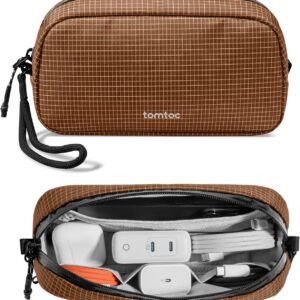 tomtoc Electronics Organizer Travel Case Performance, Water Resistant Bag Cable Tech Pouch Accessories, Carry Storage for Cord, Phone, Cables, Airpods, USB Flash Drive, Daily Items