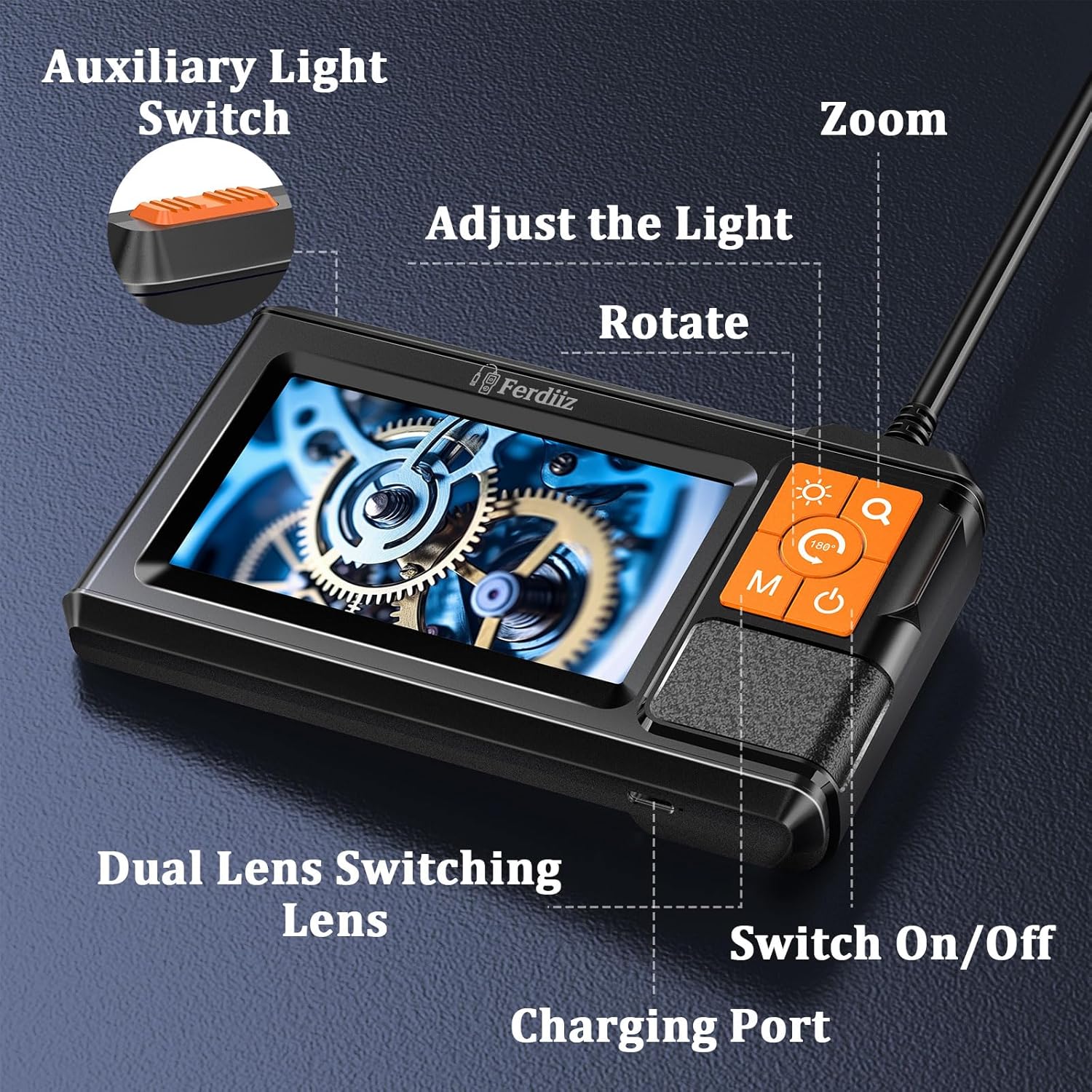 Dual-Lens Borescope with Light, Endoscope Camera with Light with 4.3" IPS Screen,1920P HD with 8 LED Lights,16.4ft Semi-Rigid Cable and Back LED Light,IP67 Waterproof Borescope, Cool Gadgets for Men - Image 8