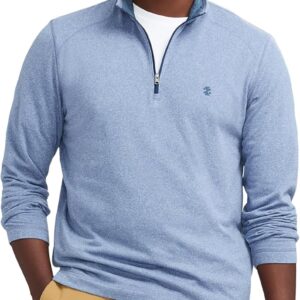 IZOD Mens Quarter Zip Microfleece Long Sleeve Shirt