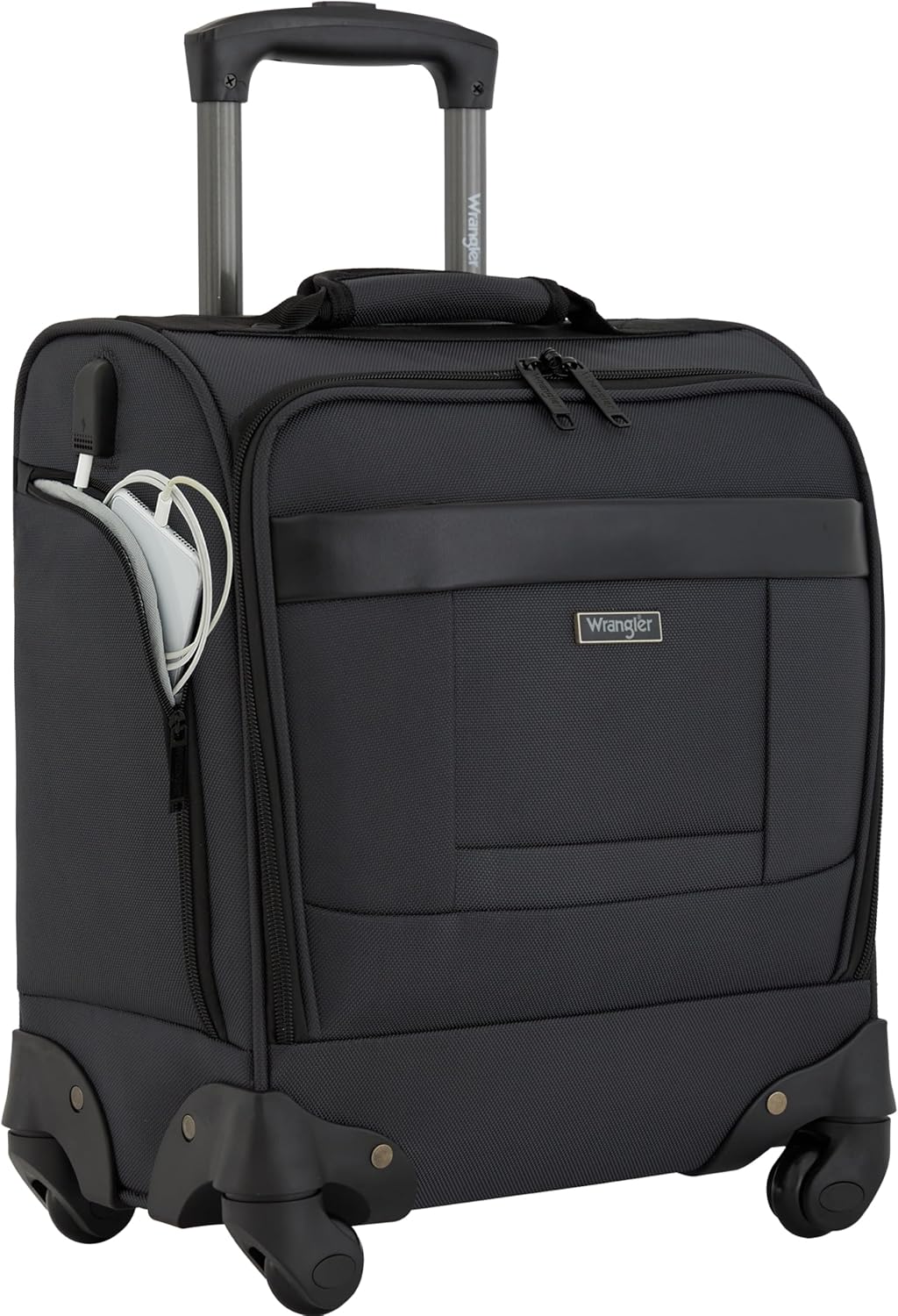 Wrangler 17" Underseat Spinner Carry-On Luggage, Charcoal