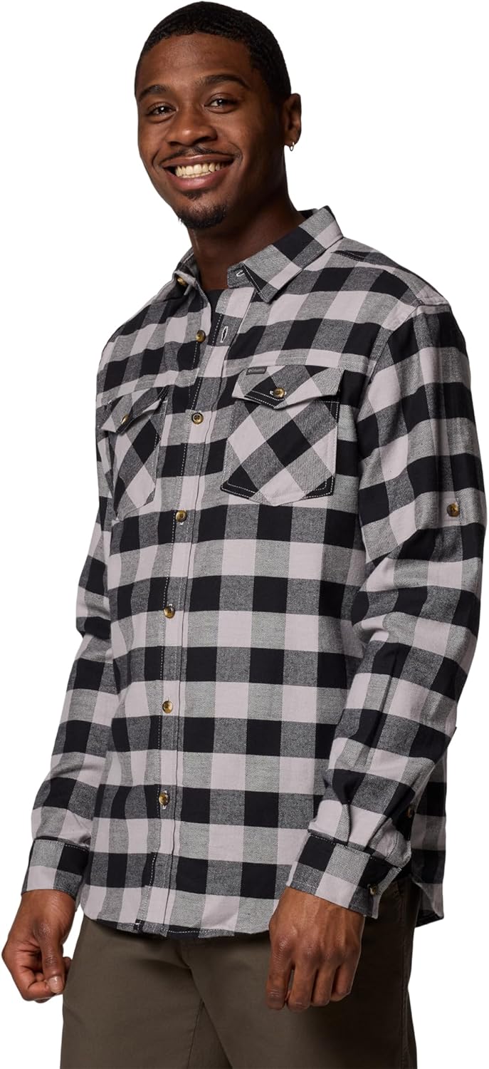 Columbia Mens Bearmouth Springs Roll Up Long Sleeve Flannel Shirt - Image 3