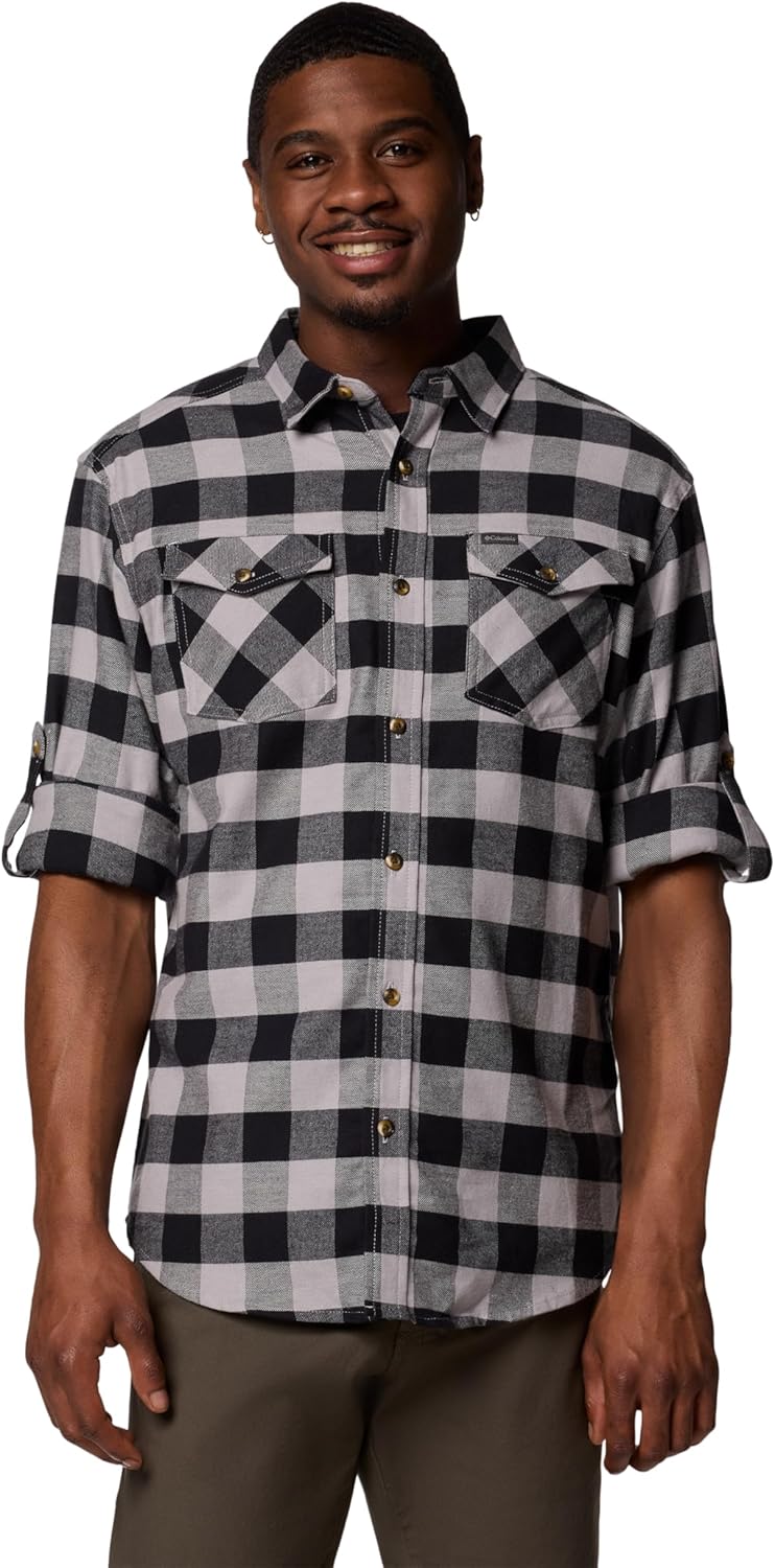 Columbia Mens Bearmouth Springs Roll Up Long Sleeve Flannel Shirt - Image 5