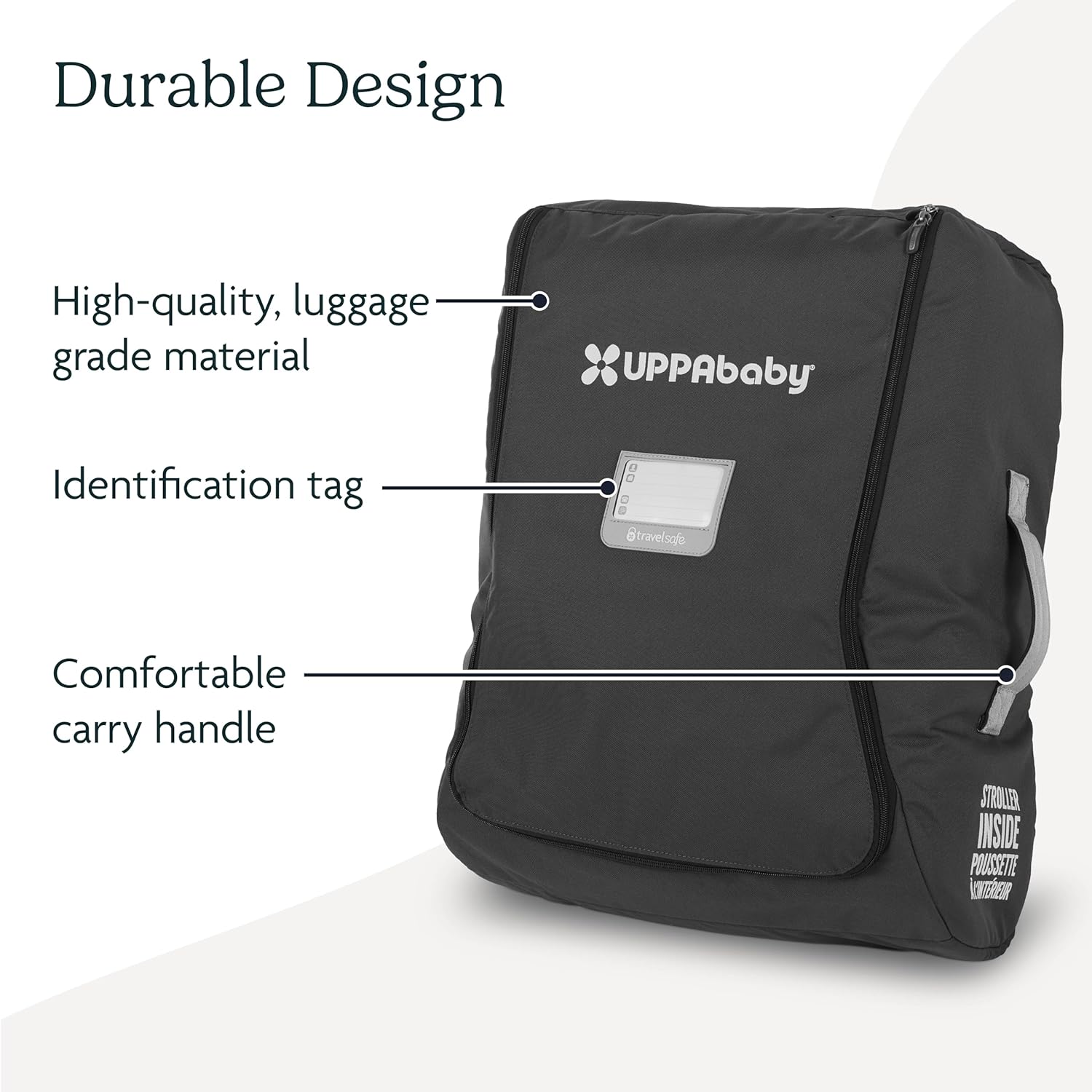 UPPAbaby Travel Bag for all Minu Stroller Models – Backpack Style with Inner Wheel Bag + Storage Pocket - Durable Design with TravelSafe Protection - Image 4