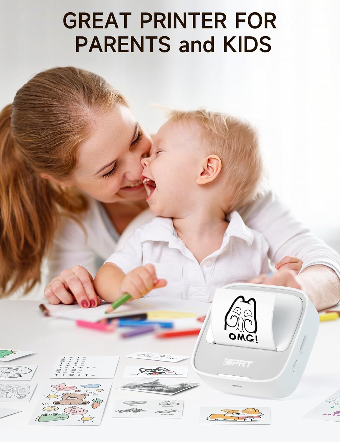 iDPRT Portable Sticker Maker Machine with 1 Roll Sticker Paper, Mini Printer Efficiently and Quickly, Thermal Printer for Study Notes, Pictures, DIY, Label, Free App with Multiple Templates, Grey - Image 5