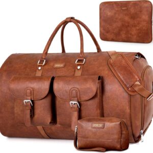 Garment Bag for Travel, Convertible Carry on Garment Duffel Bag for Men 3Pcs Weekender Bag 2 in 1 Hanging Suitcase Suit Bag