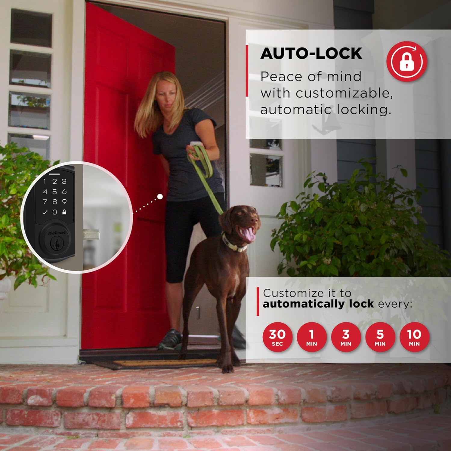 Kwikset SmartCode 270 Keyless Entry Electronic Touchpad Deadbolt Door Lock with Auto-Lock, Custom User Codes, Advanced Security in Matte Black Traditional - Image 5