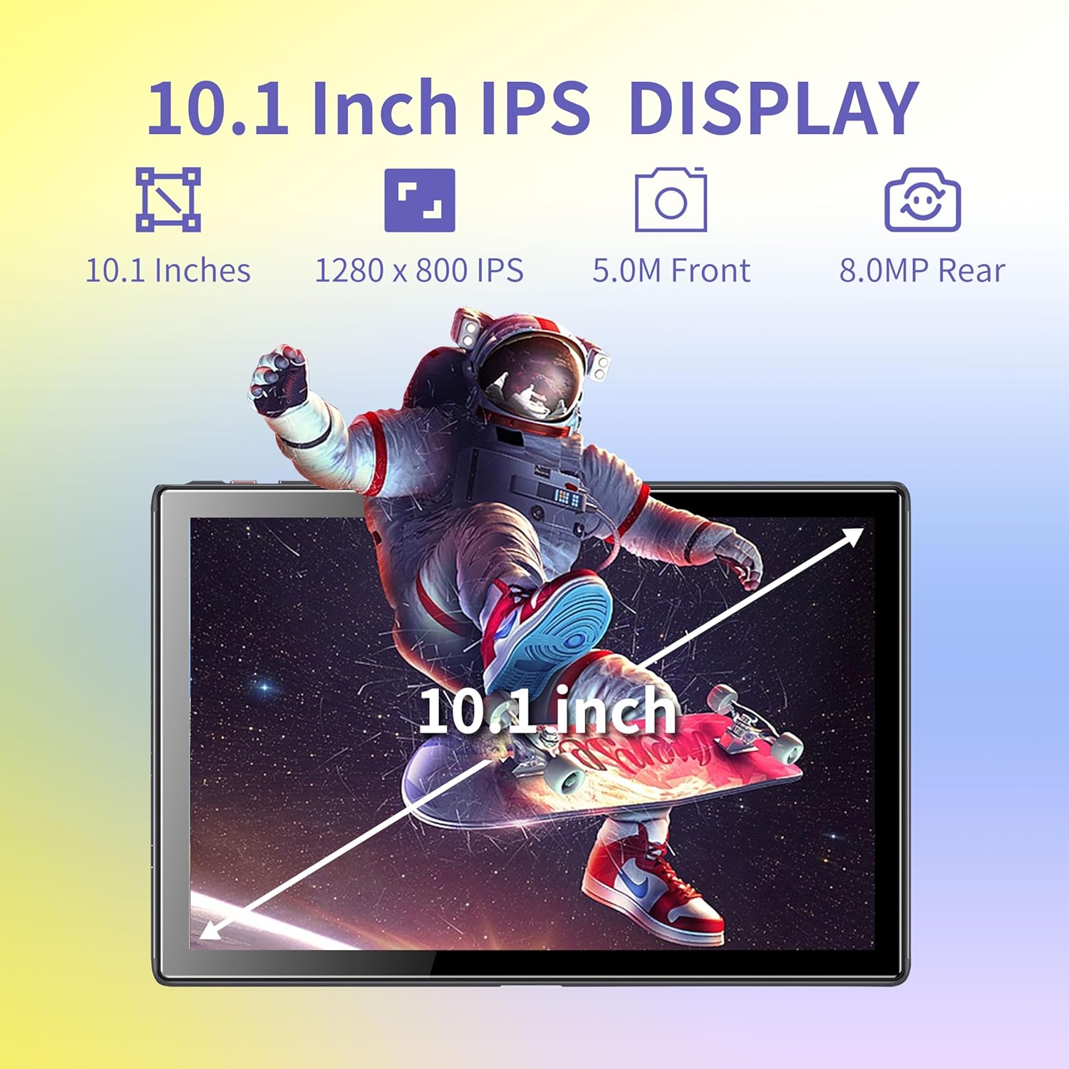 BYYBUO Tablet 10.1 inch Android 14 Tablets,6GB RAM+64GB ROM Quad-Core Processor 5000mAh Battery, 1280x800 IPS HD Touchscreen 5MP+8MP Camera, Bluetooth,WiFi (Grey) - Image 4