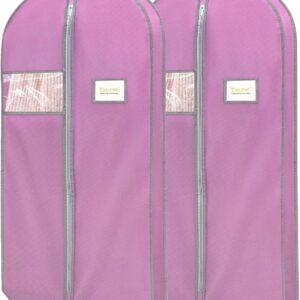 BALEINE 2PK Heavy Duty Garment Bag with Shoe Storage Travel Bag for Dresses, Suit, Coats Travel Essential (54", Pink)