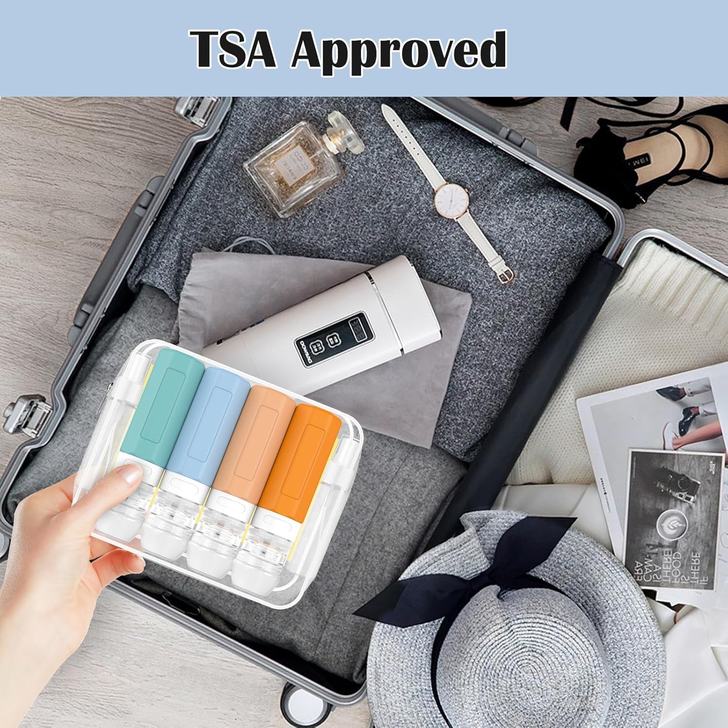 17Pack Travel Containers for Toiletries, TSA Approved Silicone Travel Shampoo and Conditioner Bottles, Leak Proof Refillable Squeeze Bottles Traveling Essentials for Women & Men - Multicolored - Image 9