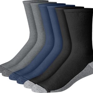 Hanes mens Max Cushioned Crew Socks, Moisture-wicking With Odor Control, Multi-packCrew Sock