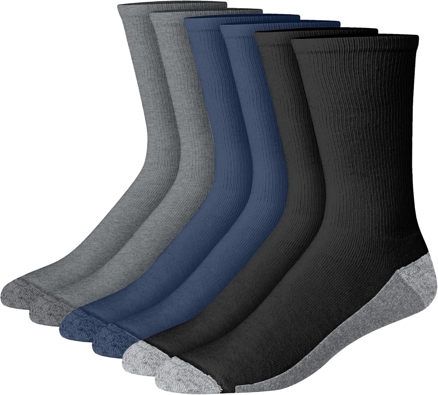 Hanes mens Max Cushioned Crew Socks, Moisture-wicking With Odor Control, Multi-packCrew Sock