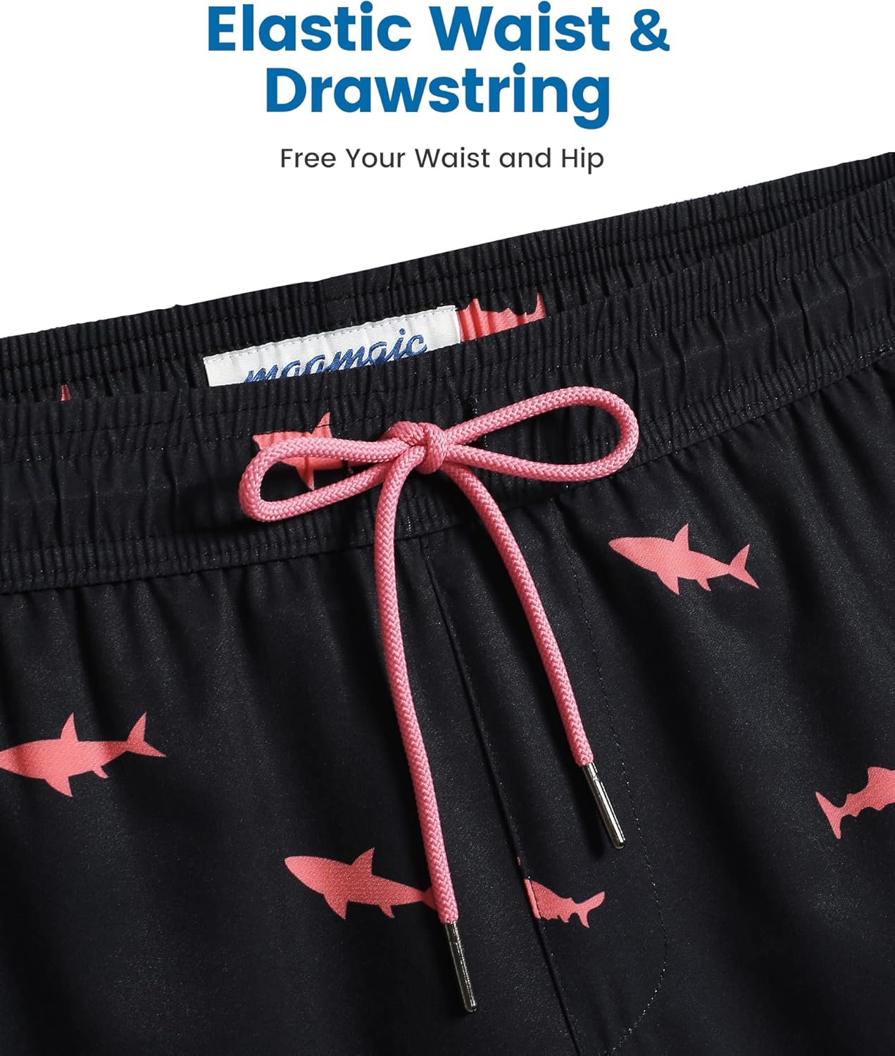 maamgic Mens Swim Trunks with Compression Liner 7 Inch Inseam Mens Bathing Suit Quick Dry Swimming Trunks Swimsuit - Image 5