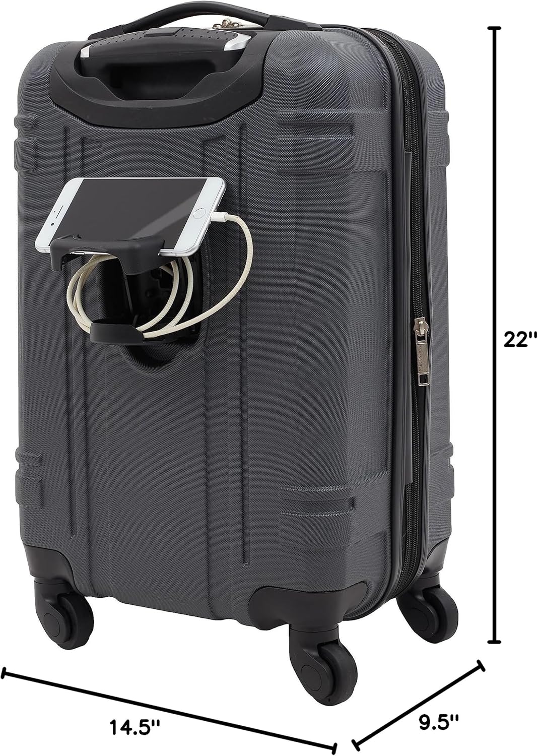 Wrangler Astral Hardside Luggage, Dark Shadow, 22-Inch Carry-On - Image 8