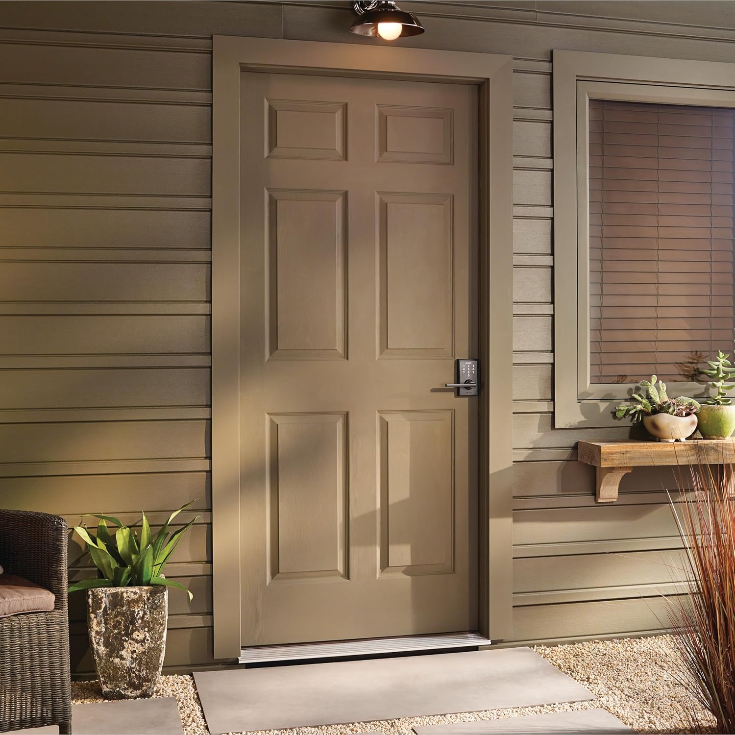 Schlage FE695 CEN 622 LAT Touch Century Lock with Latitude Lever, Electronic Keyless Entry Lock, Matte Black - Image 4