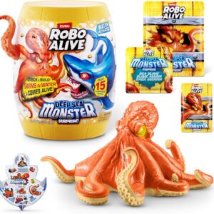 Robo Alive Deep Sea Monster Surprise (Octopus) by ZURU, Surprise Unboxing and Electronic Animal Toy for Boys