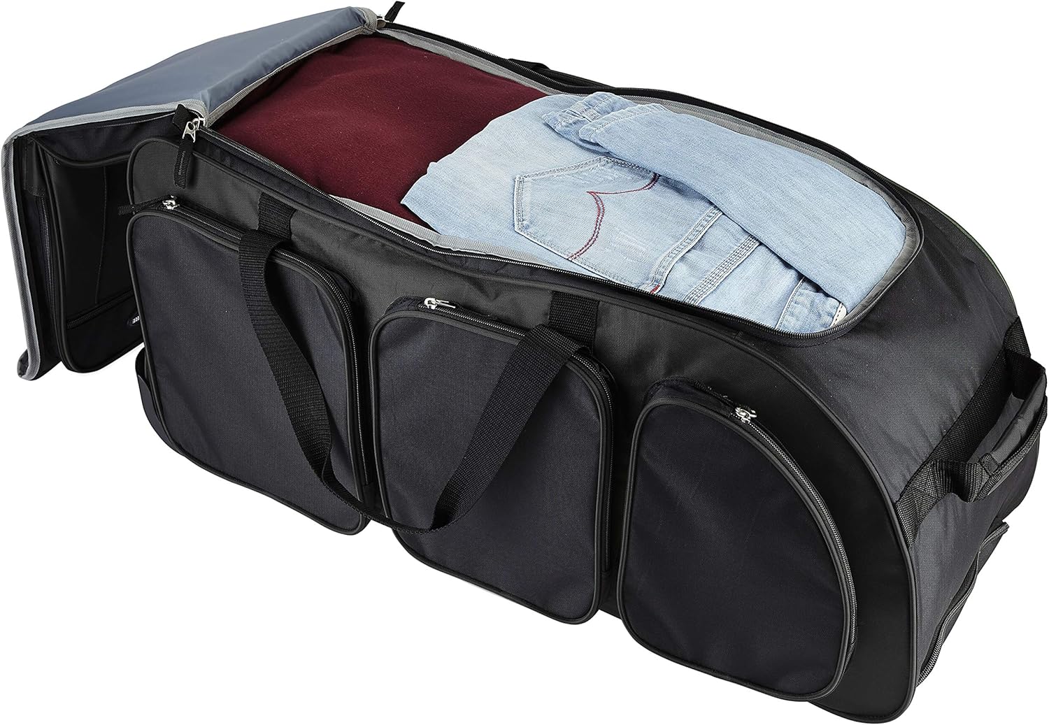 Travelers Club Xpedition 30 Inch Multi-Pocket Upright Rolling Duffel Bag - Image 2