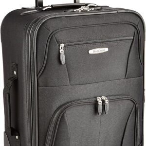 Rockland Expandable Spinner Carry On, Black, 19-Inch